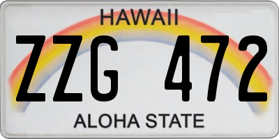 HI license plate ZZG472