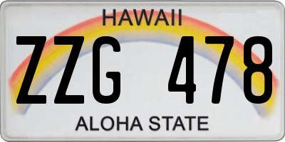 HI license plate ZZG478