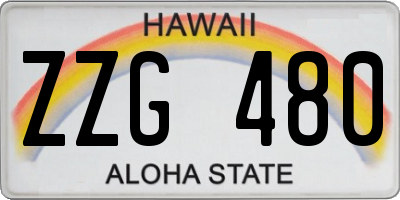 HI license plate ZZG480