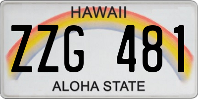 HI license plate ZZG481