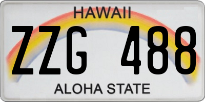 HI license plate ZZG488