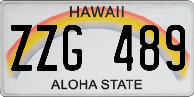 HI license plate ZZG489