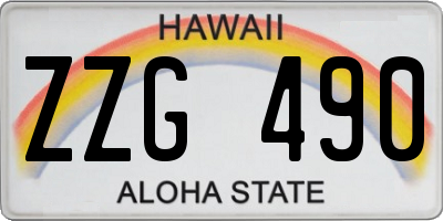 HI license plate ZZG490