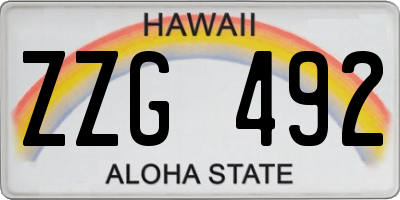 HI license plate ZZG492