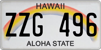 HI license plate ZZG496