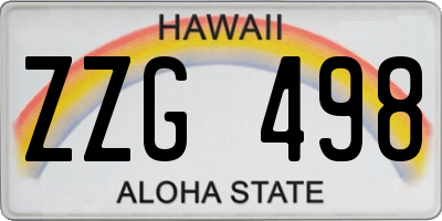 HI license plate ZZG498