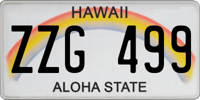 HI license plate ZZG499