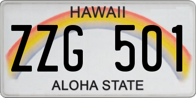 HI license plate ZZG501