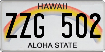 HI license plate ZZG502