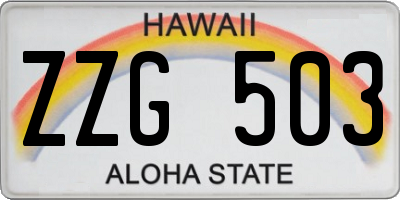 HI license plate ZZG503