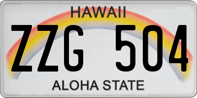 HI license plate ZZG504