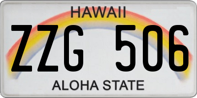 HI license plate ZZG506