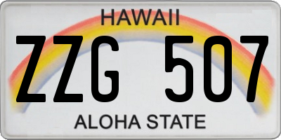 HI license plate ZZG507