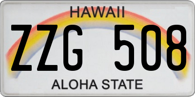 HI license plate ZZG508