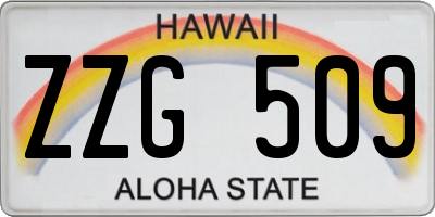 HI license plate ZZG509