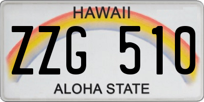 HI license plate ZZG510