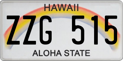 HI license plate ZZG515