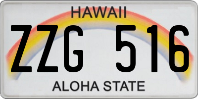 HI license plate ZZG516