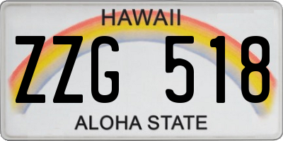 HI license plate ZZG518