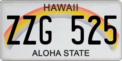 HI license plate ZZG525