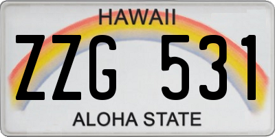 HI license plate ZZG531