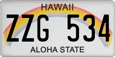 HI license plate ZZG534