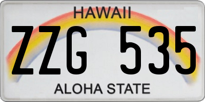 HI license plate ZZG535