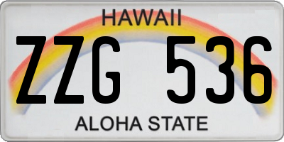 HI license plate ZZG536