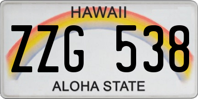 HI license plate ZZG538