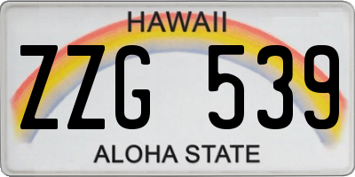 HI license plate ZZG539