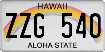 HI license plate ZZG540