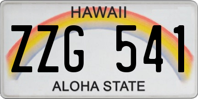 HI license plate ZZG541