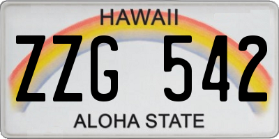 HI license plate ZZG542