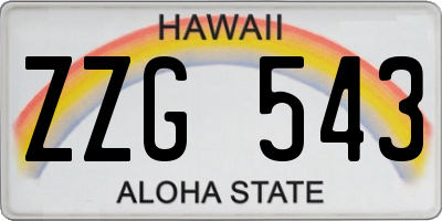 HI license plate ZZG543