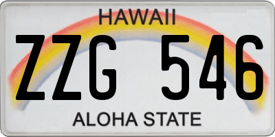 HI license plate ZZG546