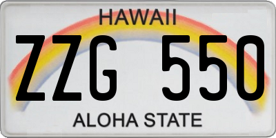 HI license plate ZZG550