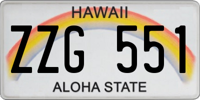 HI license plate ZZG551