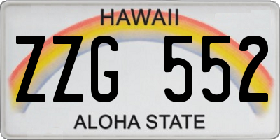 HI license plate ZZG552