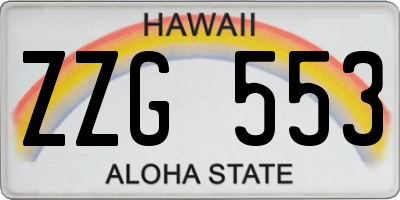 HI license plate ZZG553