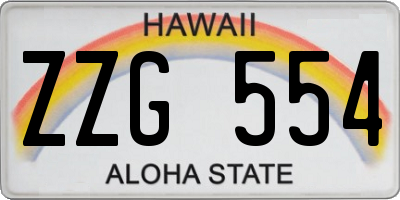 HI license plate ZZG554