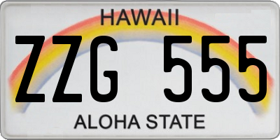 HI license plate ZZG555