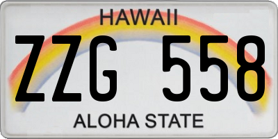 HI license plate ZZG558