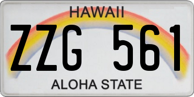 HI license plate ZZG561