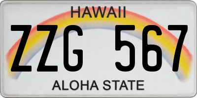 HI license plate ZZG567