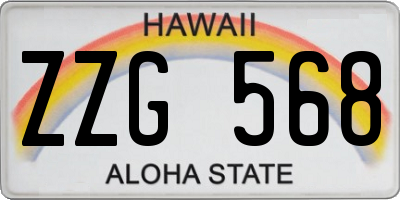 HI license plate ZZG568