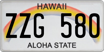 HI license plate ZZG580