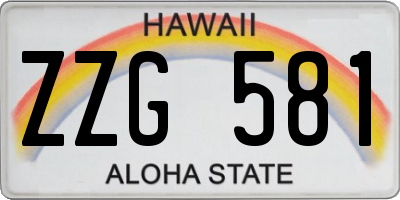 HI license plate ZZG581