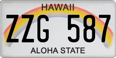 HI license plate ZZG587