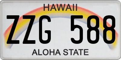 HI license plate ZZG588