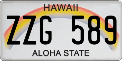 HI license plate ZZG589